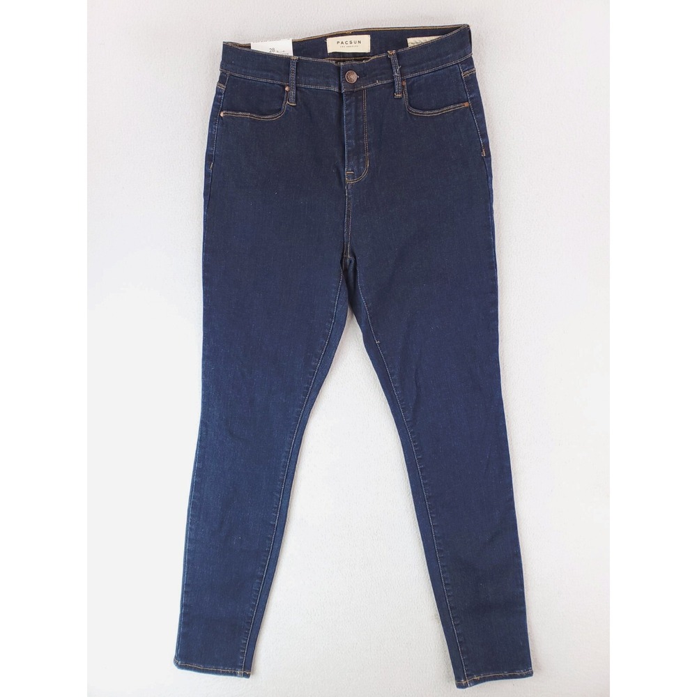 Pacsun Jeans Womens 28 Blue High Rise Jegging Dark Wash Power Super Stretch NWT